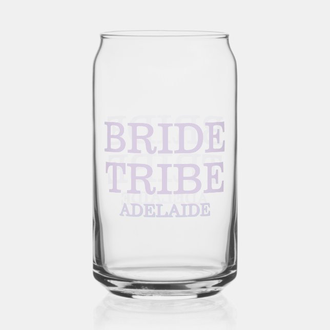 Bride Tribe Bridal Party Lavender Can Glass (Front)