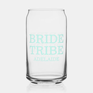 Bride Tribe Bridal Party Turquoise Can Glass