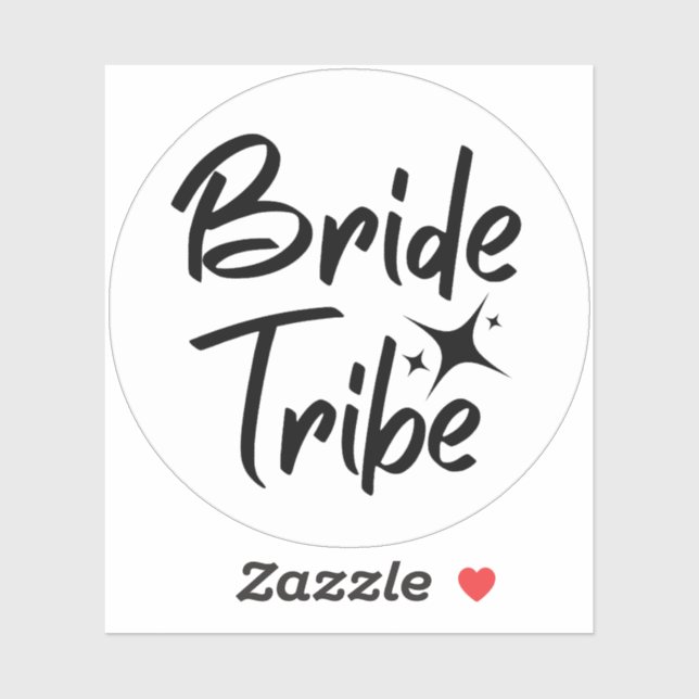 Bride Tribe calligraphic clear vinyl sticker (Sheet)