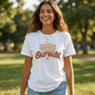 Bride Tribe Captain Retro Bachelorette Party T-Shirt