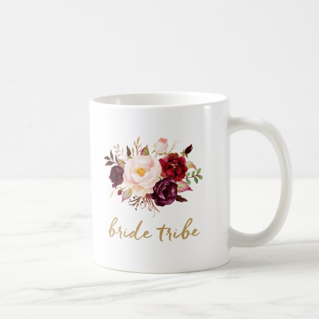Bride Tribe Coffee Mug - Floral, Roses (Right)