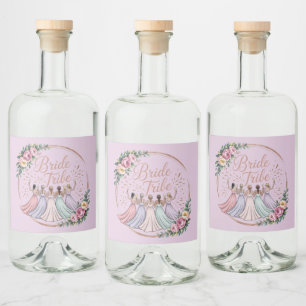 Bride Tribe Custom Name Bachelorette Party Liquor Bottle Label