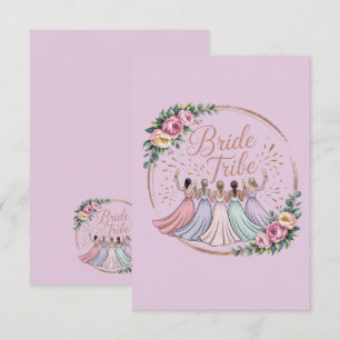 Bride Tribe Custom Name Bachelorette Party Thank You Card
