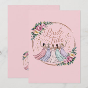 Bride Tribe Custom Name Bachelorette Party Thank You Card