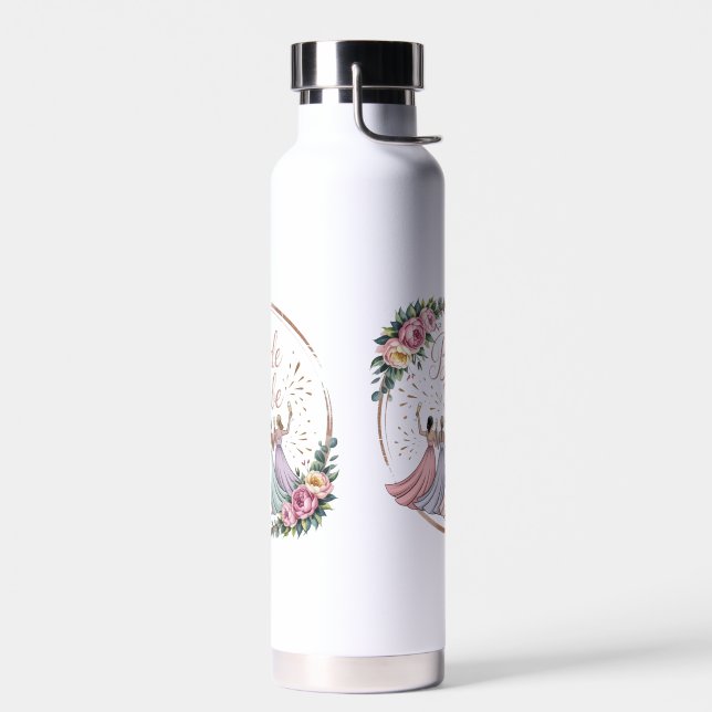 Bride Tribe Custom Name Bachelorette Party  Water Bottle (Left)