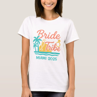 Bride Tribe Custom Name & Date Bachelorette Party T-Shirt