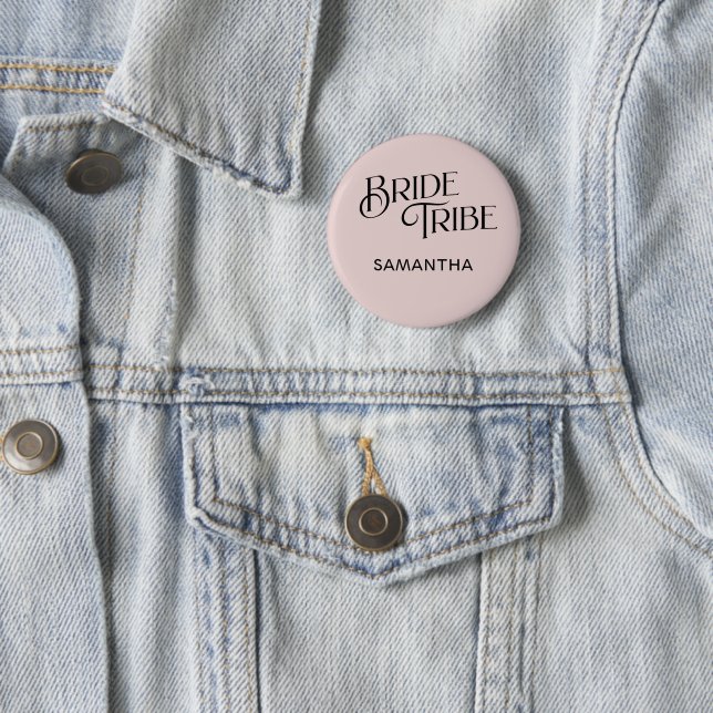 Bride Tribe Dusty Rose Bridesmaid 6 Cm Round Badge (In Situ)