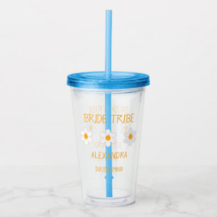 Bride Tribe Floral Bachelorette Bridesmaid Acrylic Tumbler