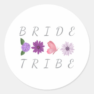 Bride Tribe Floral Bride Hen Do Gift Classic Round Sticker