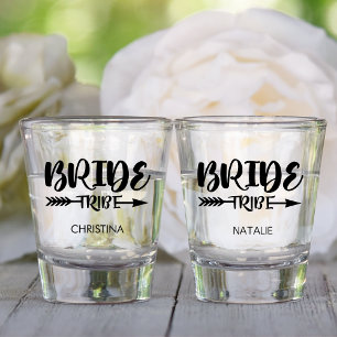Bride tribe gift Custom bridesmaid name Shot Glass