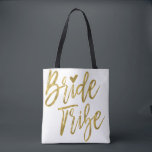 Bride Tribe Gold and White Wedding Party Bag<br><div class="desc">Bride Tribe Gold and White Wedding Party Bag is the perfect wedding bag to travel with to a destination wedding.</div>