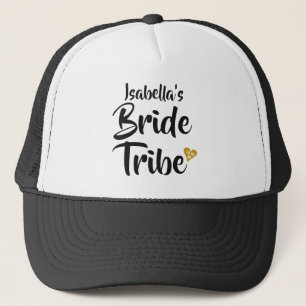 Bride Tribe Gold Date Heart Personalised Trucker Hat