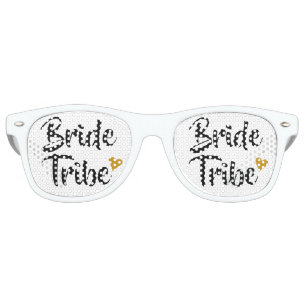 Bride Tribe Gold Heart Retro Sunglasses