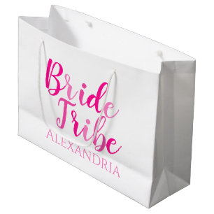 Bride Tribe Hot Pink Personalised Bachelorette Large Gift Bag