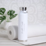 Bride Tribe Minimalist Simple Bridesmaid Wedding Water Bottle<br><div class="desc">Modern black and white wedding water bottle featuring a simple and minimalist design with "bride tribe" in an elegant script along with her name.  A cute and girly gift for your bridesmaids.</div>