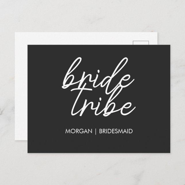Bride Tribe | Modern Bridal Party Proposal  Postcard (Front/Back)