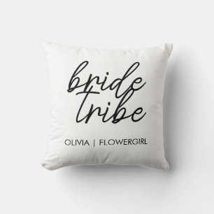 Bride Tribe   Modern Flower Girl Cushion