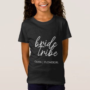 Bride Tribe   Modern Flower Girl T-Shirt