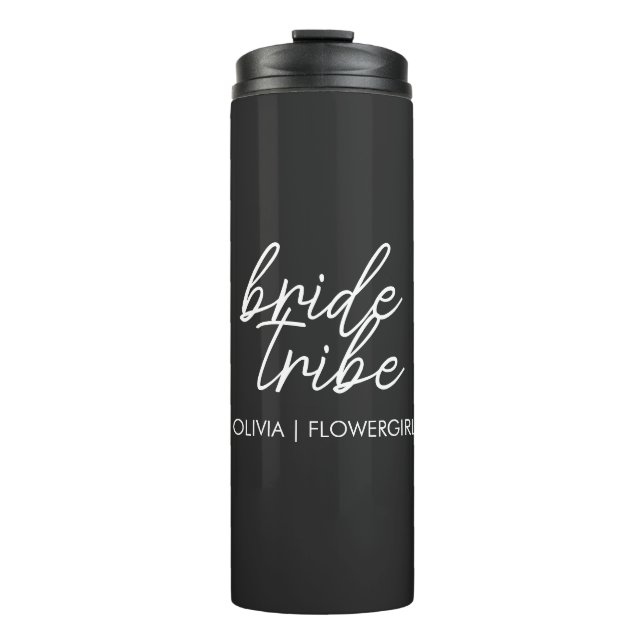 Bride Tribe | Modern Flower Girl Thermal Tumbler (Front)
