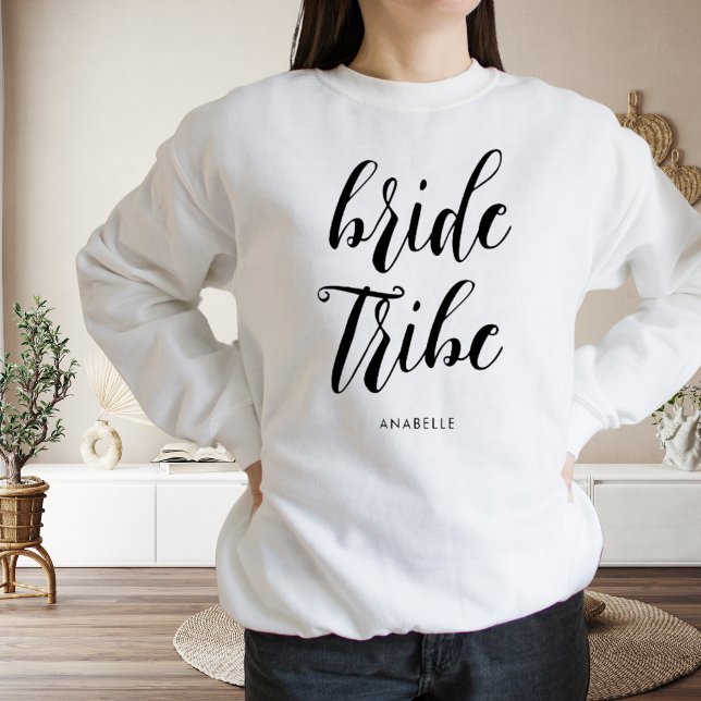 Bride Tribe Modern Minimalist Bachelorette Party Sweatshirt (bride tribe modern simple sweater is a bachelorette party gift idea)