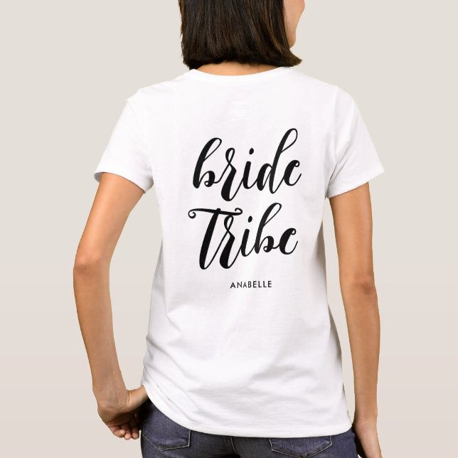 Bride Tribe Modern Minimalist Bachelorette Party T-Shirt (Back)