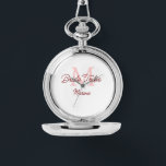 Bride tribe monogram red bridal shower simple mini watch<br><div class="desc">beautiful design</div>