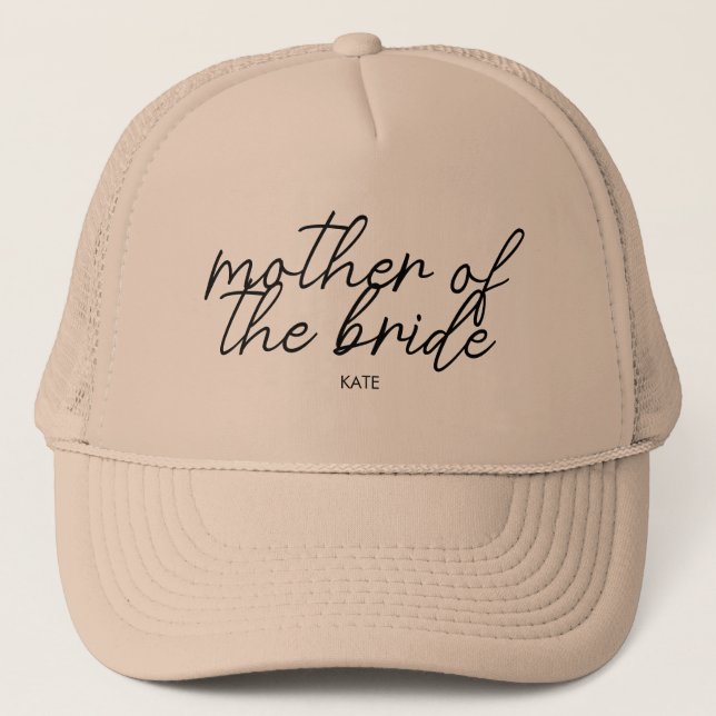 Bride Tribe | Mother of the Bride Modern Monogram Trucker Hat (Front)