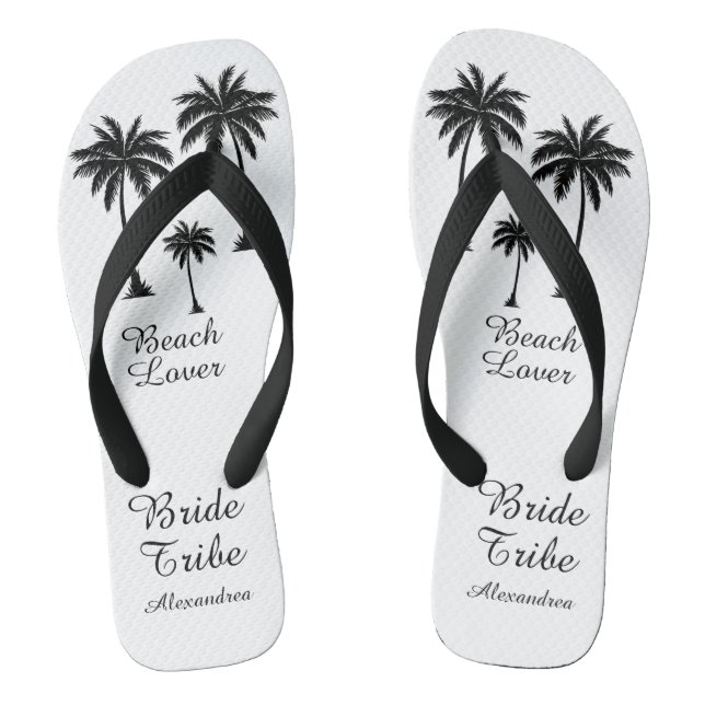 Bride Tribe Palm Tree Beach Lover Jandals (Footbed)