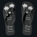 Bride Tribe Palm Tree Jandals<br><div class="desc">Hit the beach in style with these awesome Bride Tribe Palm Tree Flip Flops with sweet little palm trees to give you that tropical feel! Room to customise with your bridesmaid's names! Mix and match all of your favourite Beach Lover products from Up On the Mountain!</div>