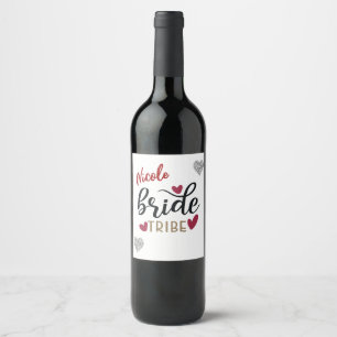 Bride Tribe Personalised Name  Wine Label