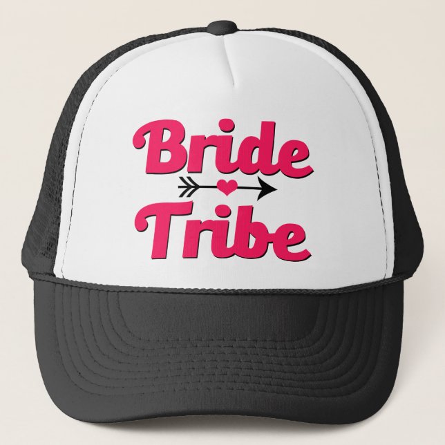 Bride Tribe Pink and Black women's hat (Front)