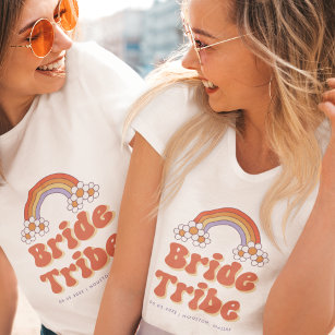 Bride Tribe Retro Groovy Daisy 70s Bachelorette T-Shirt