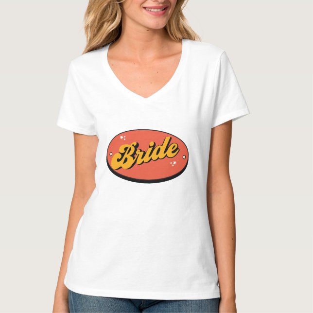 Bride Tribe T-Shirt Bachelorette Retro Bride (Front)
