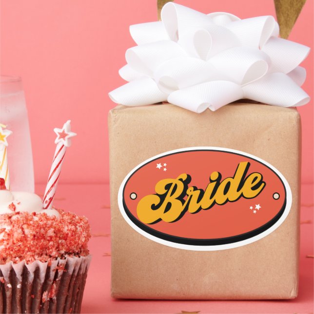 Bride Tribe T-Shirt Bachelorette Retro Bride Oval Sticker (Party)