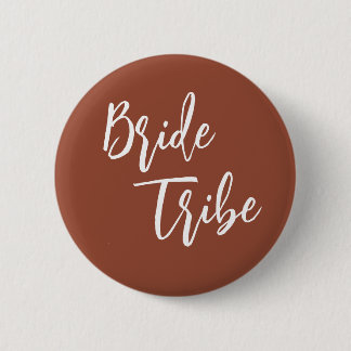 Bride Tribe Terracotta Burnt Orange Wedding 6 Cm Round Badge