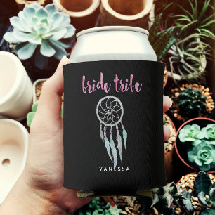 Bride Tribe Watercolor Dreamcatcher Bridesmaid Can Cooler