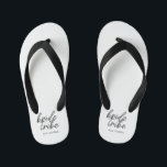 Bride Tribe | Wedding Flower Girl Modern Kid's Jandals<br><div class="desc">Simple, modern and stylish "Bride Tribe" quote womens t-shirt with script font in black and white in a trendy style. The names can be personalised with names of your bridal party. You can use it for the bride, bridesmaids, flower girls, or Mother of the Bride. The coordinating accessories for team...</div>
