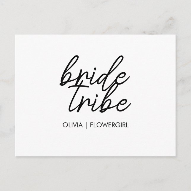 Bride Tribe | Wedding Flower Girl Modern Postcard (Front)