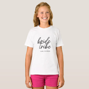 Bride Tribe   Wedding Flower Girl Modern T-Shirt