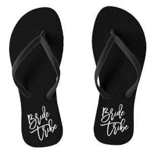 Bride Tribe White Script Jandals