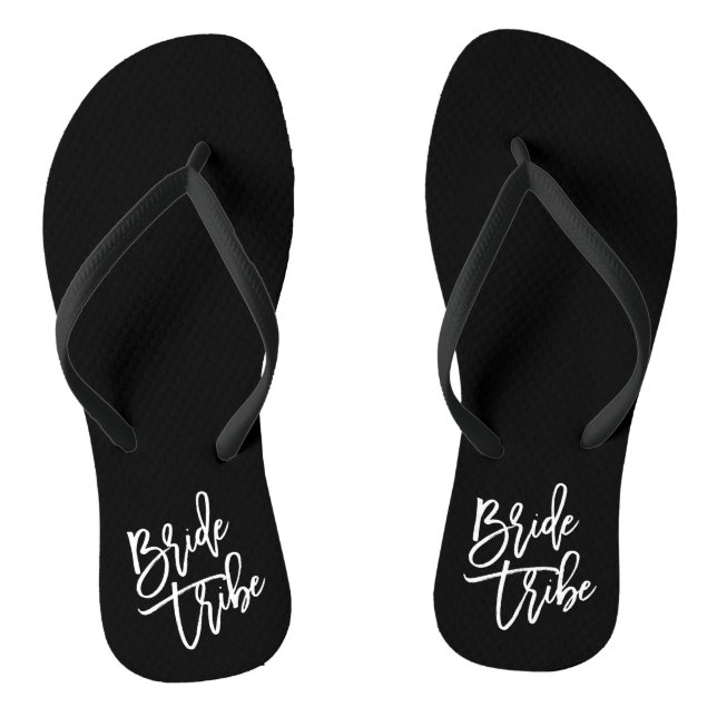 Bride Tribe White Script Jandals (Footbed)