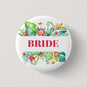 Bride Tropical Beach Destination Wedding 3 Cm Round Badge
