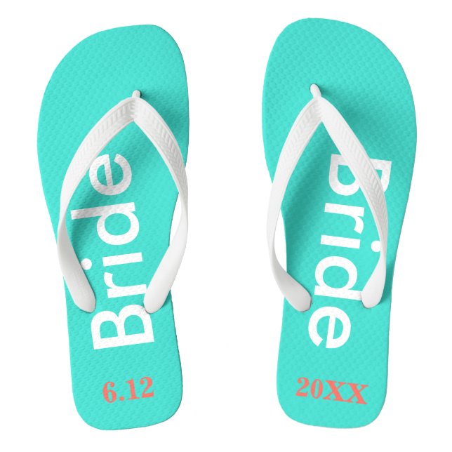 Bride Turquoise Blue Jandals (Footbed)