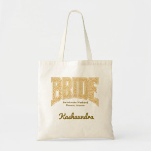 BRIDE Varsity Sunset Ditzy Floral  Tote Bag