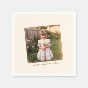 Bride Vintage Childhood Photo Bridal Shower Party Napkin