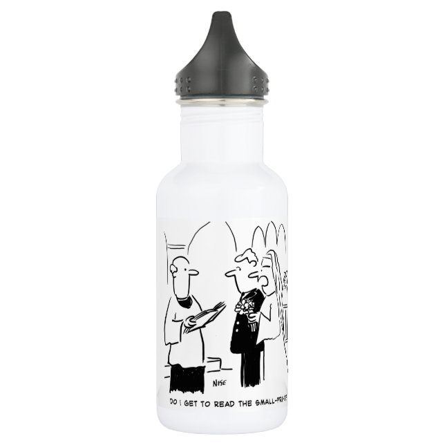 Bride Wants to Check Small Print Cartoon Stainless 532 Ml Water Bottle (Left)