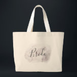 Bride. Watercolor elegant dusty purple wedding Large Tote Bag<br><div class="desc">Watercolor elegant dusty purple wedding tote bag "Bride". Please contact me if you need additional items.</div>