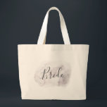Bride. Watercolor elegant dusty purple wedding Large Tote Bag<br><div class="desc">Watercolor elegant dusty purple wedding tote bag "Bride". Please contact me if you need additional items.</div>
