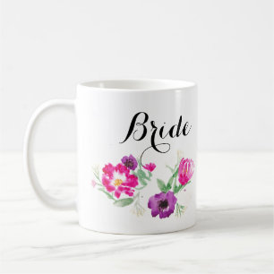 Bride Watercolor Flowers Mug