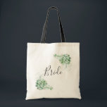 Bride. Watercolor succulents. Wedding cactus Tote Bag<br><div class="desc">Wedding tote bag "Bride" with watercolor succulents. Contact me,  please,  if you need additional items.</div>